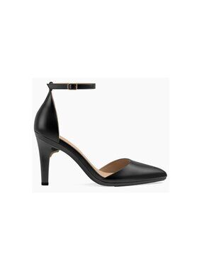 Pashion D’Orsay Black leather with 4” Black Stiletto Heel - Size 10Wide- NEW